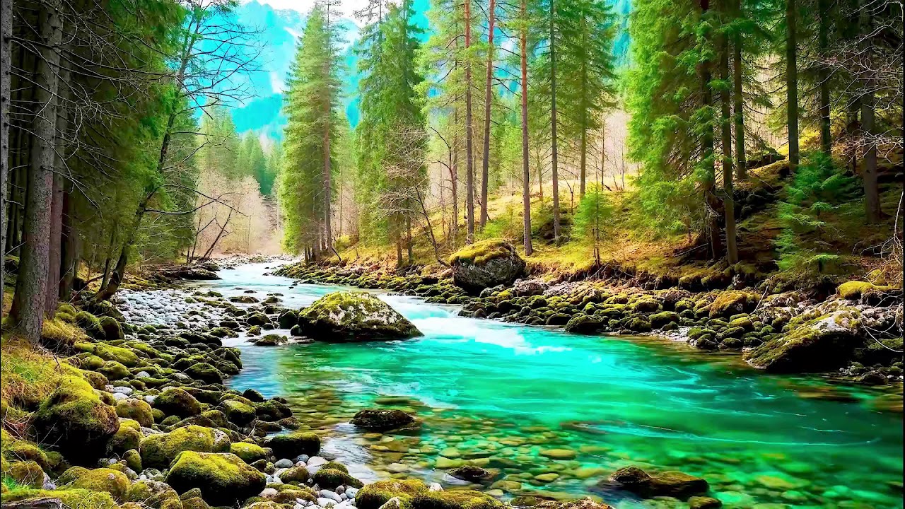 Flowing River Sound for Deep Sleep White Noise Forest Ambience for Stress & Mental Health