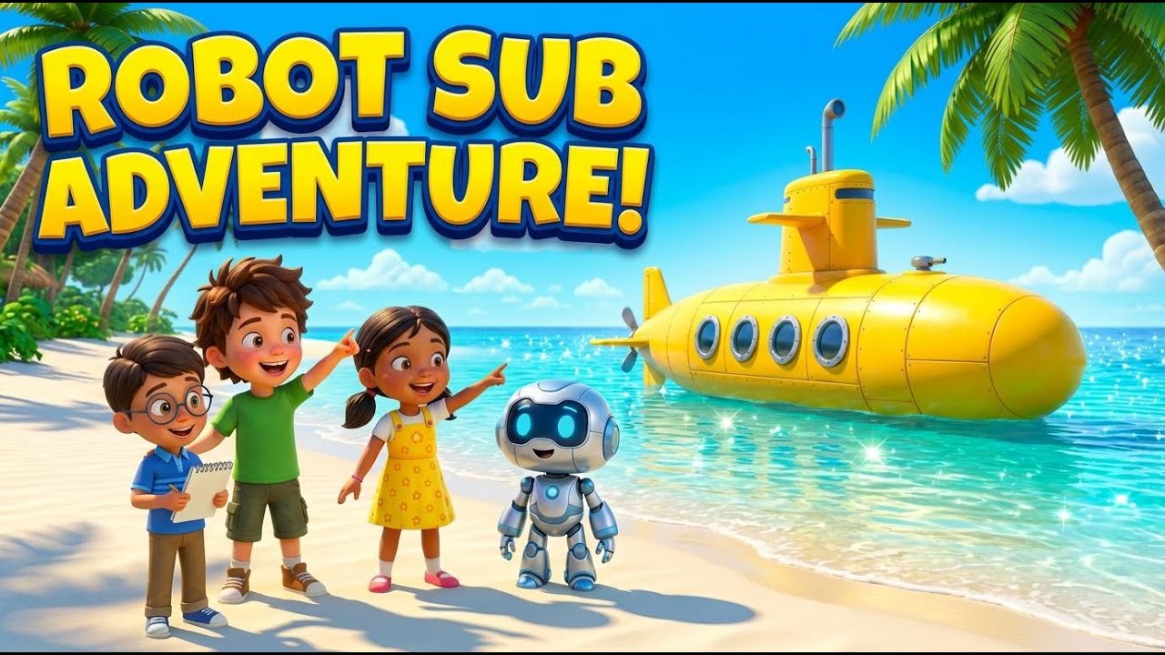 The Robot & The Yellow Submarine: Beach Adventure for Kids