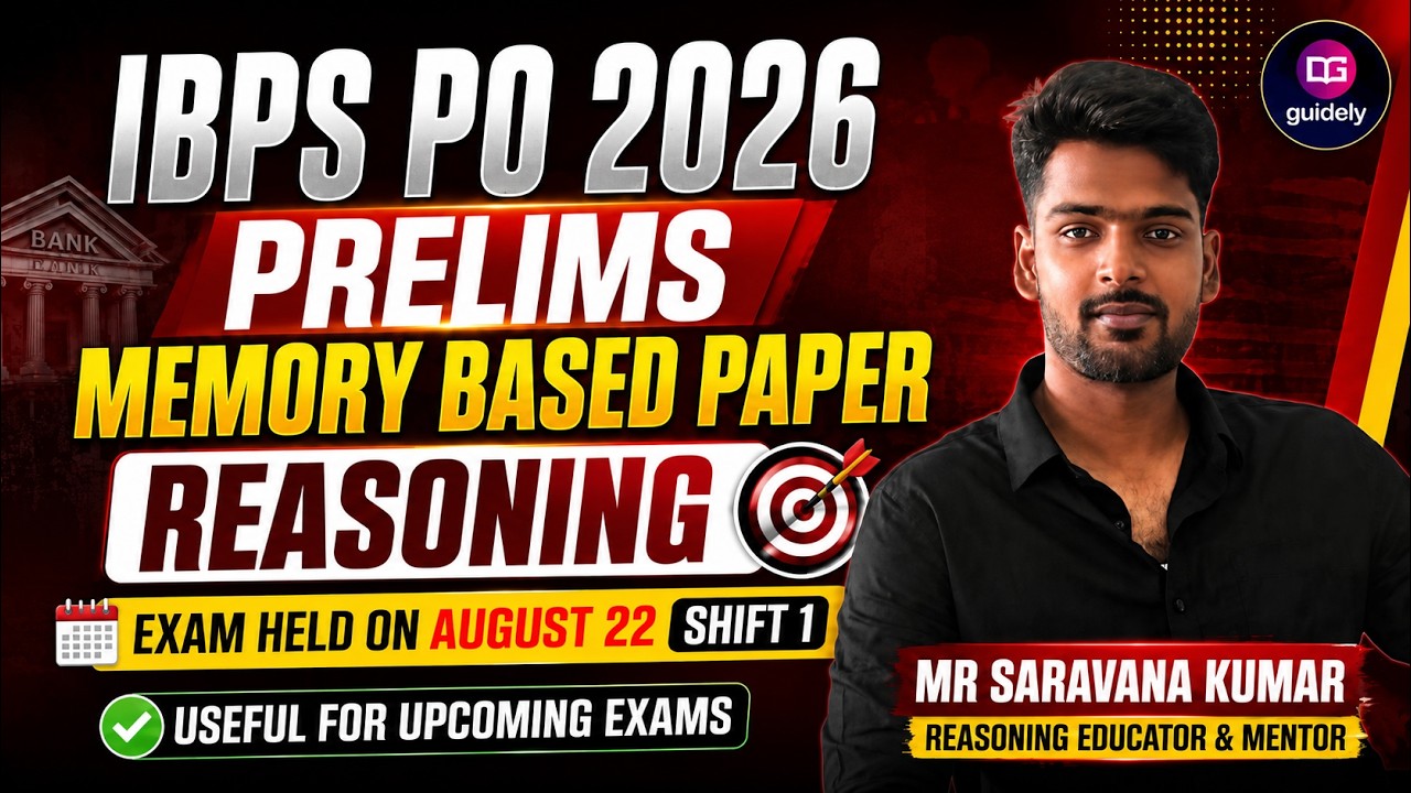 IBPS PO Prelims 2026 | 22 August Shift 1 Reasoning Memory Based Paper | All 35 Question