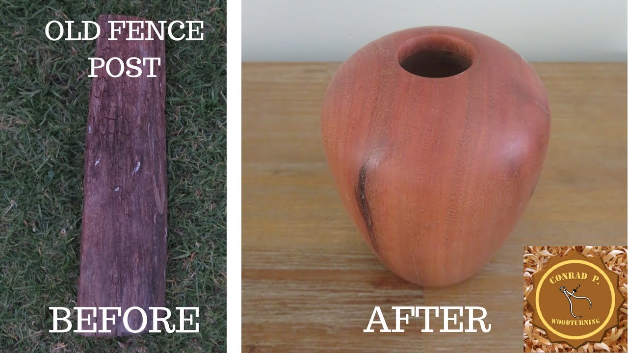 Turning a Hollow Form from an Old Fence Post - Conrad P. Woodturning
