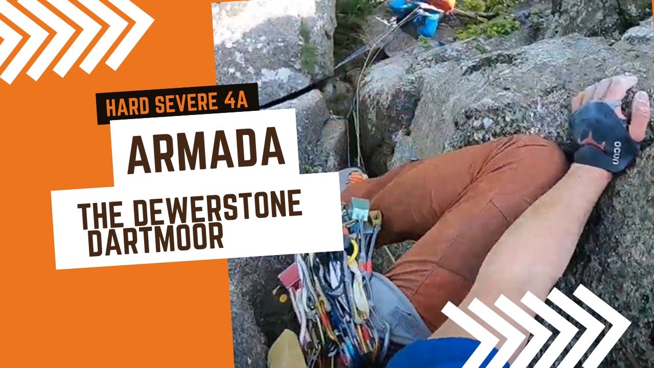 Dartmoor trad climbing - Armada - HS 4a - The Dewerstone, Dartmoor