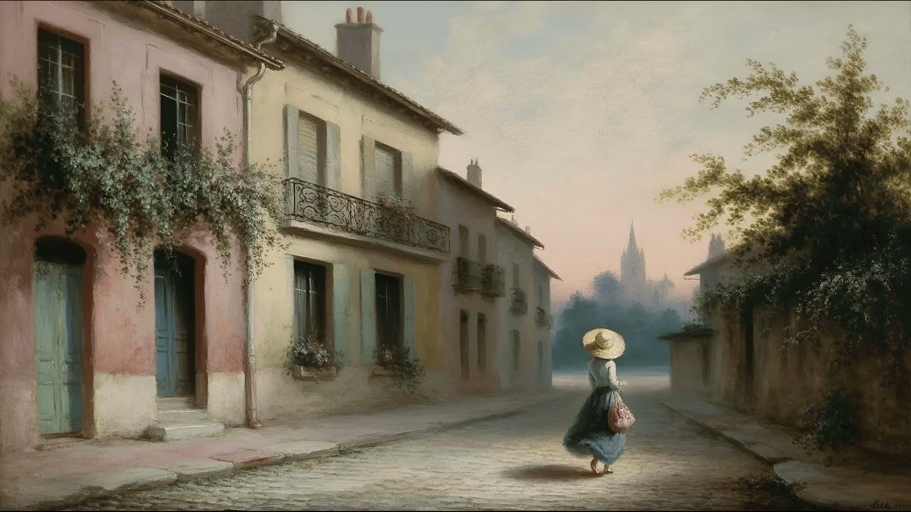 European Village Stroll Painting | TV ART | Romantic Evening Street TV Background | 4K