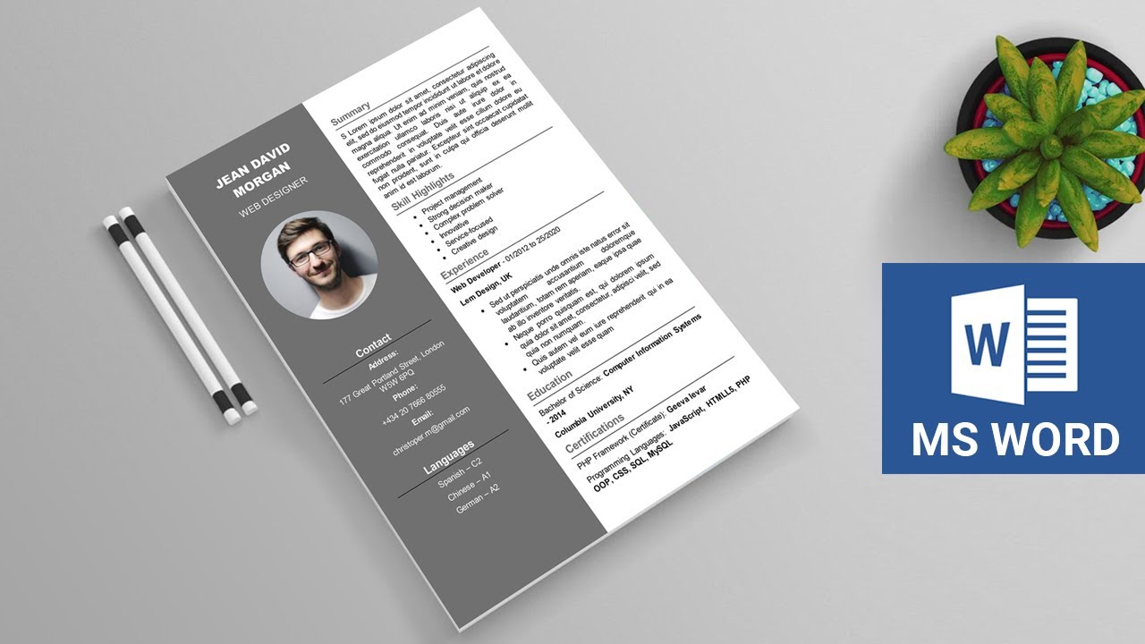 How to Make an Easy Resume in Microsoft Word  ⬇  DOWNLOAD FREE