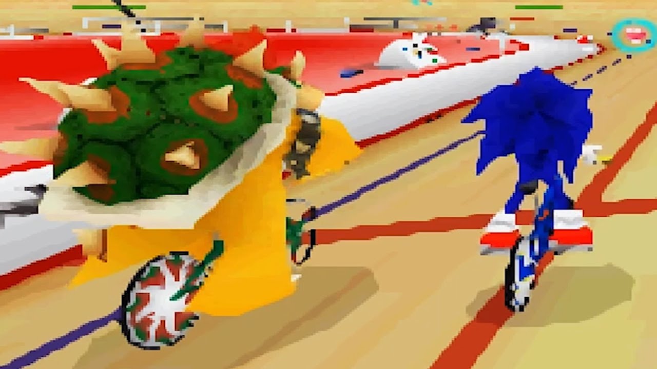 Mario & Sonic at the Olympic Games (DS) - All Characters Cycling Gameplay