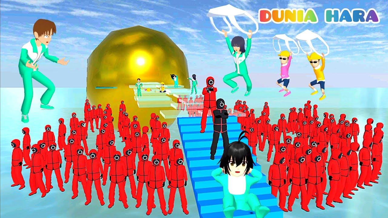 Yuta Vs Penjaga SquidGame Ikut Teka Teki Squid Game Cari Emas Naik Parasut | Sakura School Simulator