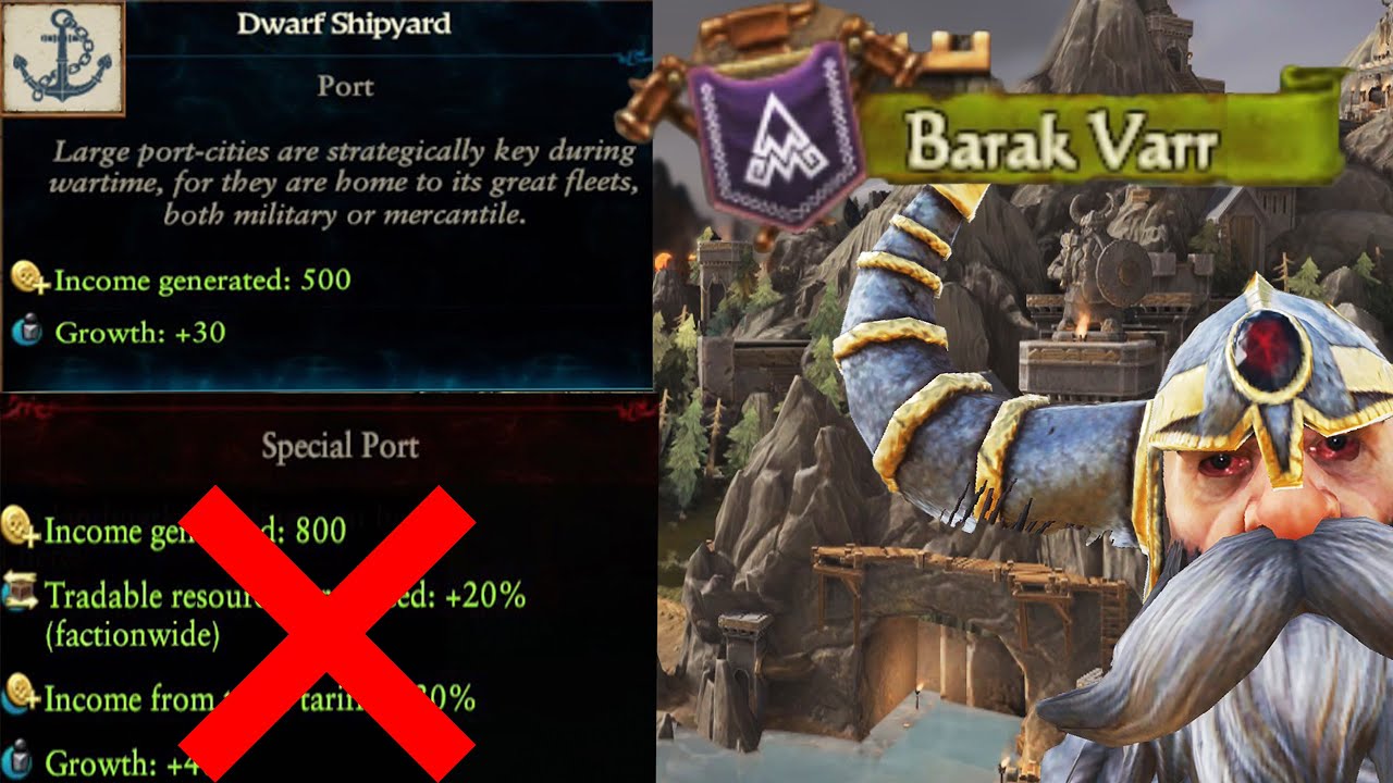 Why Barak Varr Doesn't Have a Special Port Landmark Even it's an Unique Port City for Dwarfs
