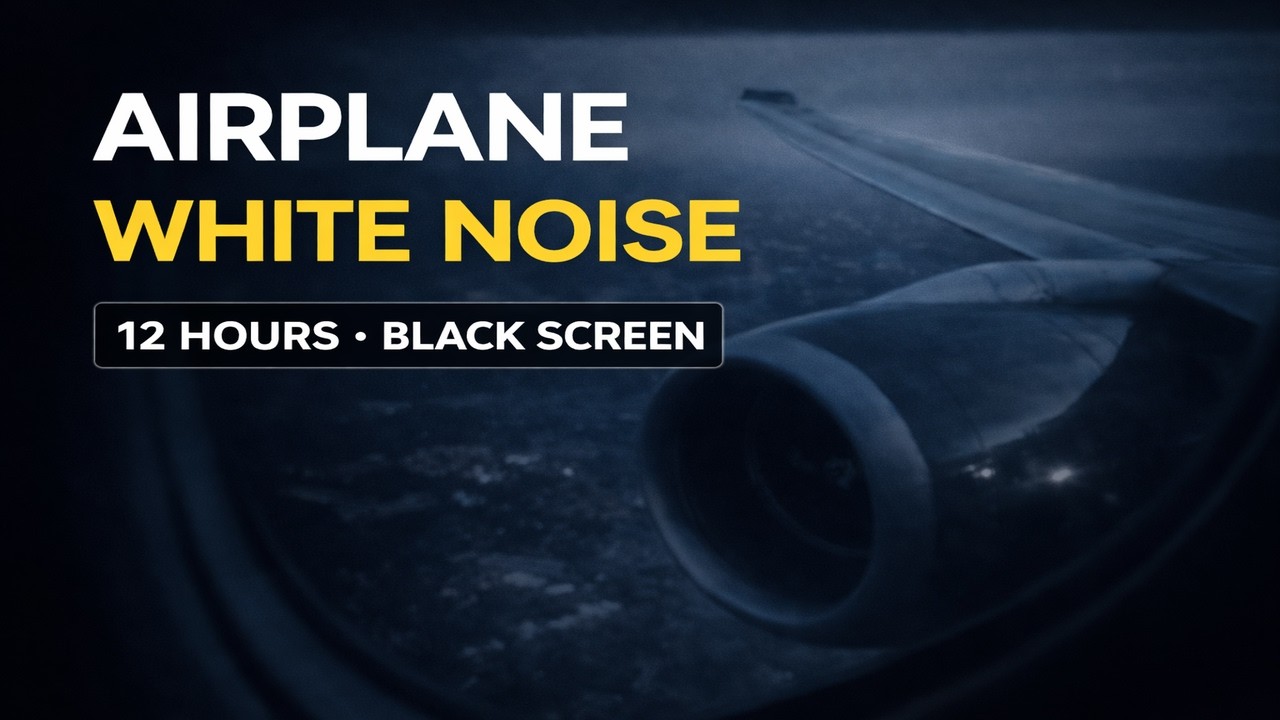 Airplane White Noise for Deep Sleep & Baby Sleep | 12 Hours Black Screen