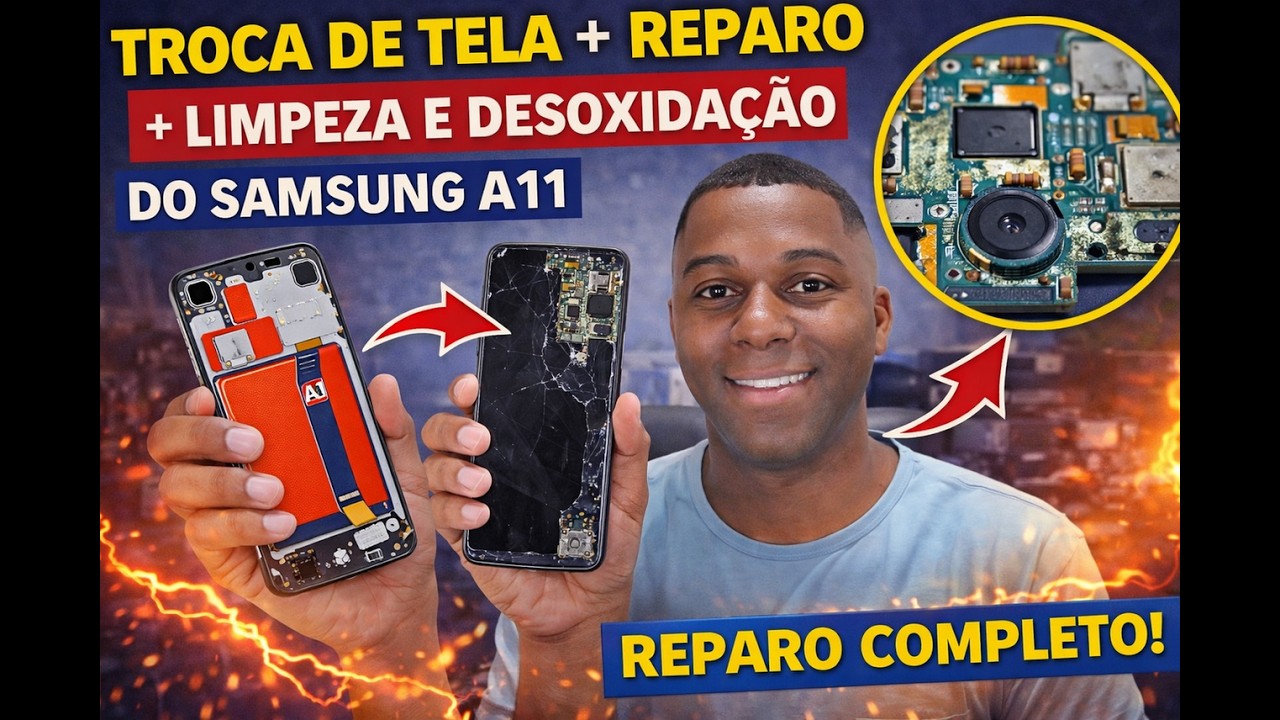 SAMSUNG A11: Parecia só TELA, mas o problema era maior! (Troca + Desoxidação + Reparo)