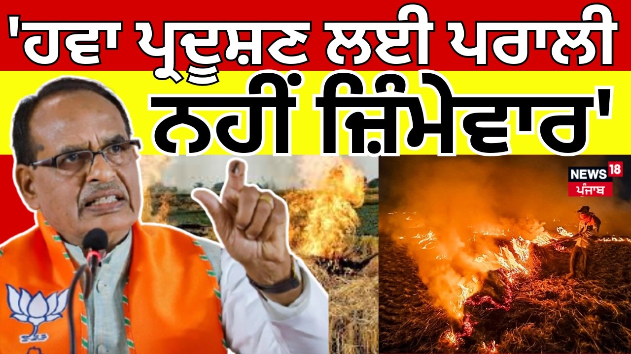 Shivraj Chouhan : 'ਹਵਾ ਪ੍ਰਦੂਸ਼ਣ ਲਈ ਪਰਾਲੀ ਨਹੀਂ ਜ਼ਿੰਮੇਵਾਰ' | Stubble Burning | Air Polluion | Farmers