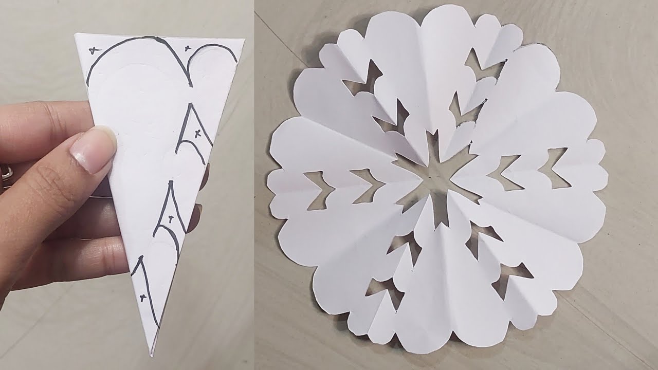 How to make easy and beautiful snowflakes ❄️♥️ #papercraft #snowflakes #part 117