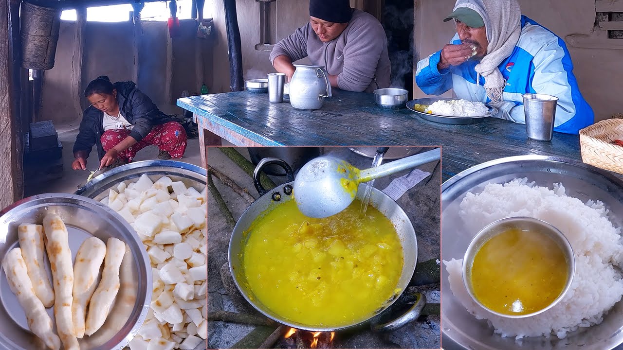 कोइँच कान्छा र  स्याल काका sarmila cooks chayote roots curry in lunch || koich kanchha & fox uncle