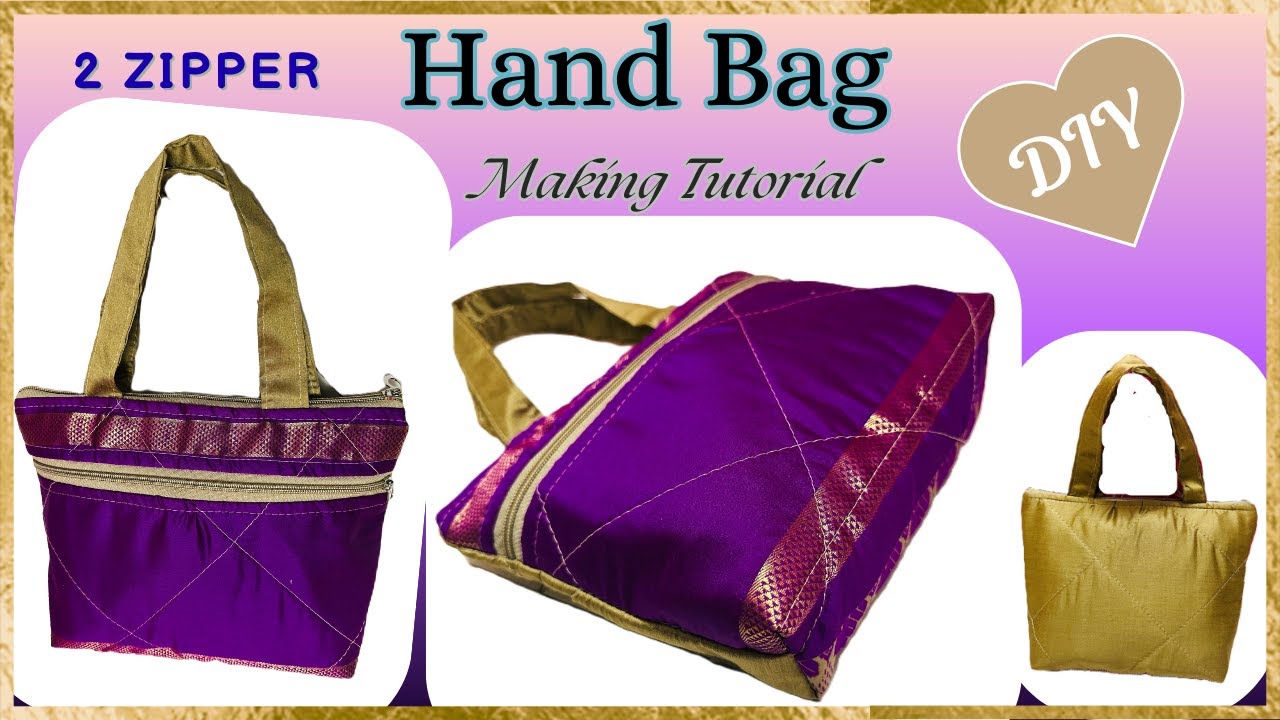 2 Zipper Handbag making at home | DIY