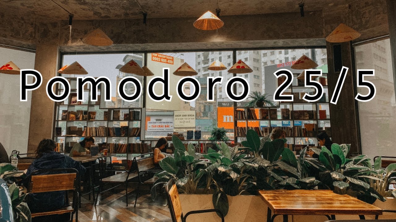 Lo-fi Café Ambience ☕ | 25/5 Pomodoro Focus Timer