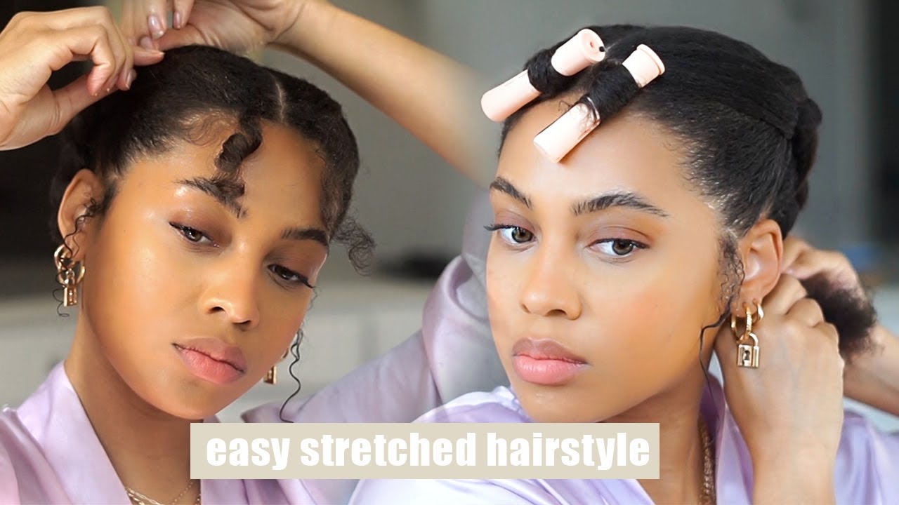 Easy Natural Hairstyle on Stretched hair | Type 4 Natural | Heatless curls on Short Hair  J MAYO
