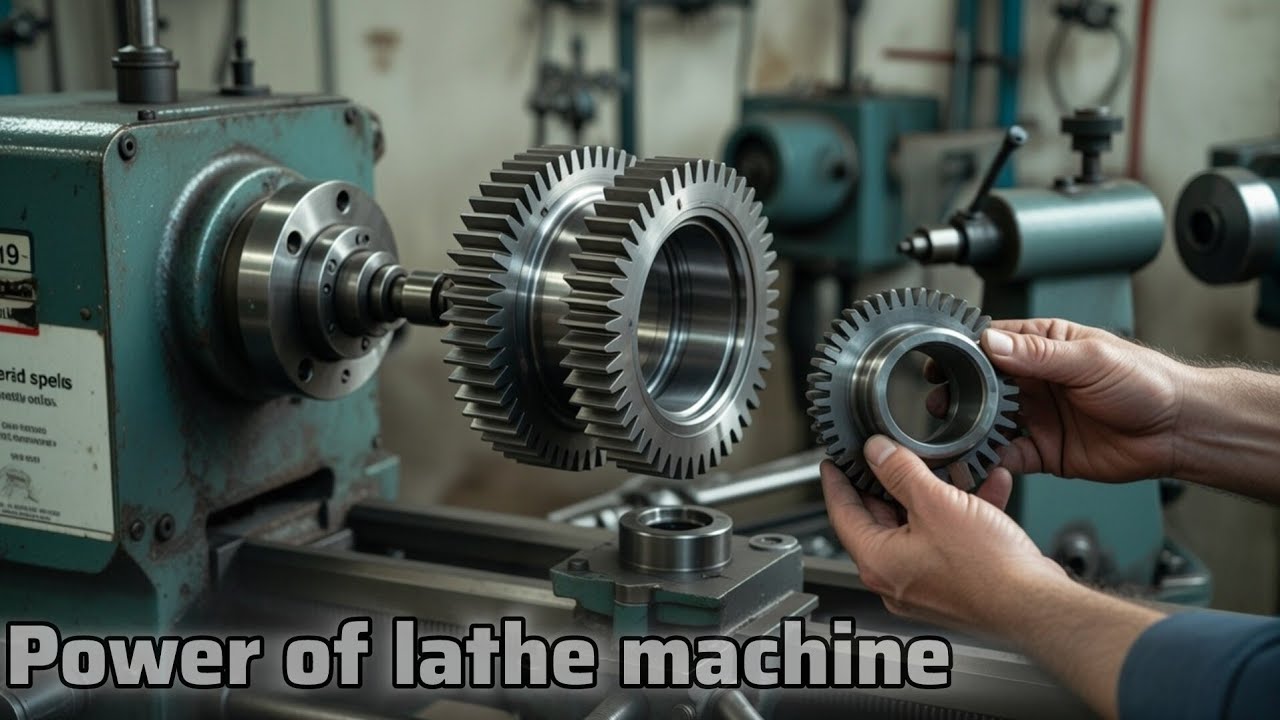 A lathe machine is damaging a road with holes in it A hole make by hands || lathe machine EXPERIMENT