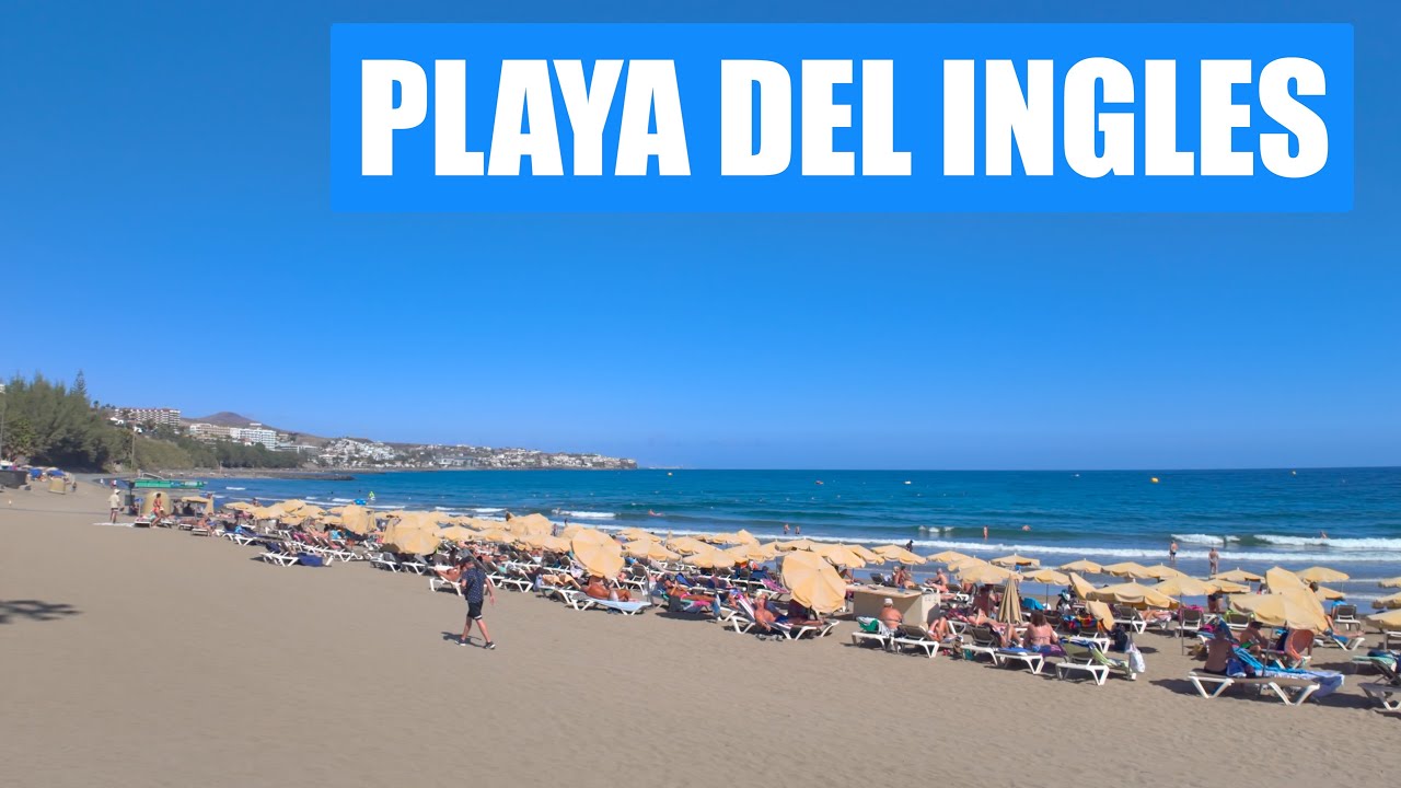 Playa del Ingles in Gran Canaria - Beach, bar and restaurants