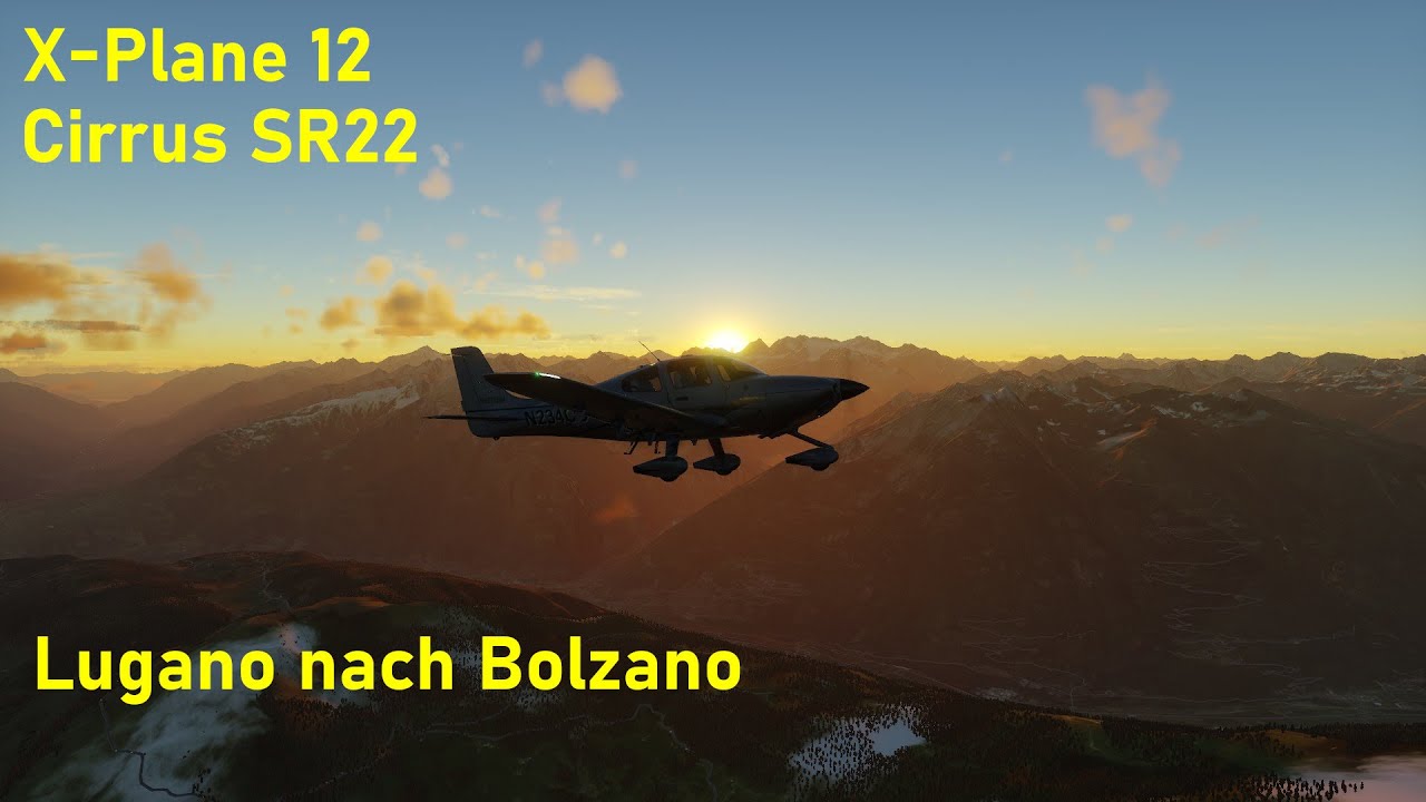 X-Plane 12: Durch die Alpen von Lugano nach Bolzano
