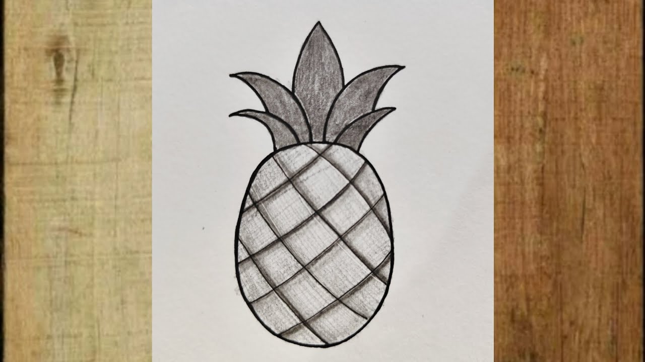 How to draw pineapple fruit ll fruits drawing  ll easy drawing ll simple pineapple drawing 