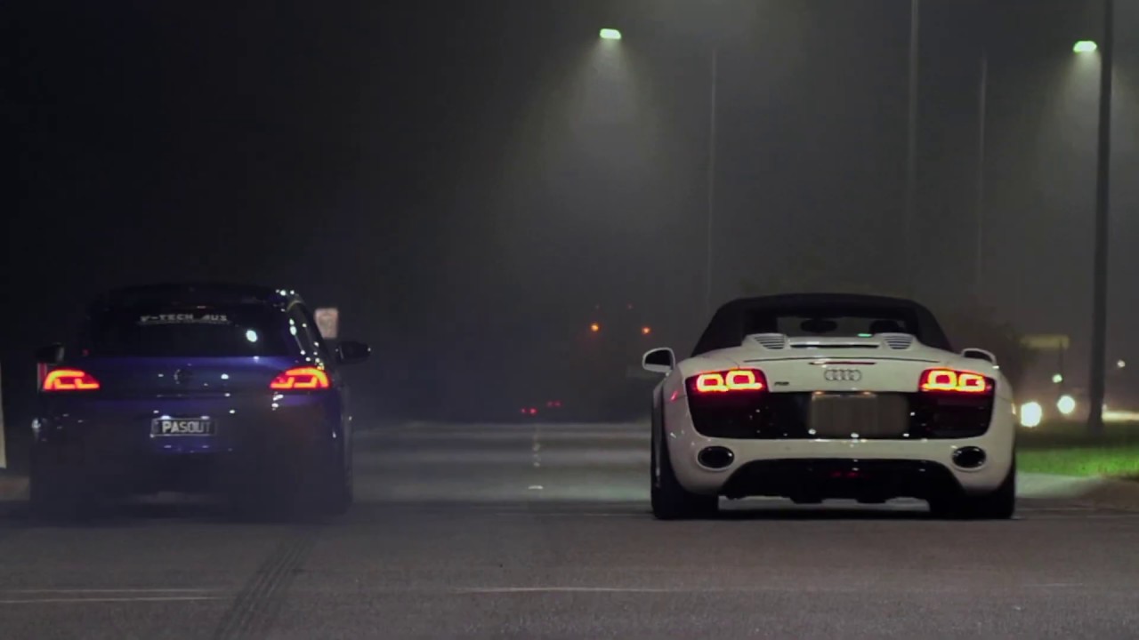 Vtuned Scirocco R races Audi R8 - Who Wins?!
