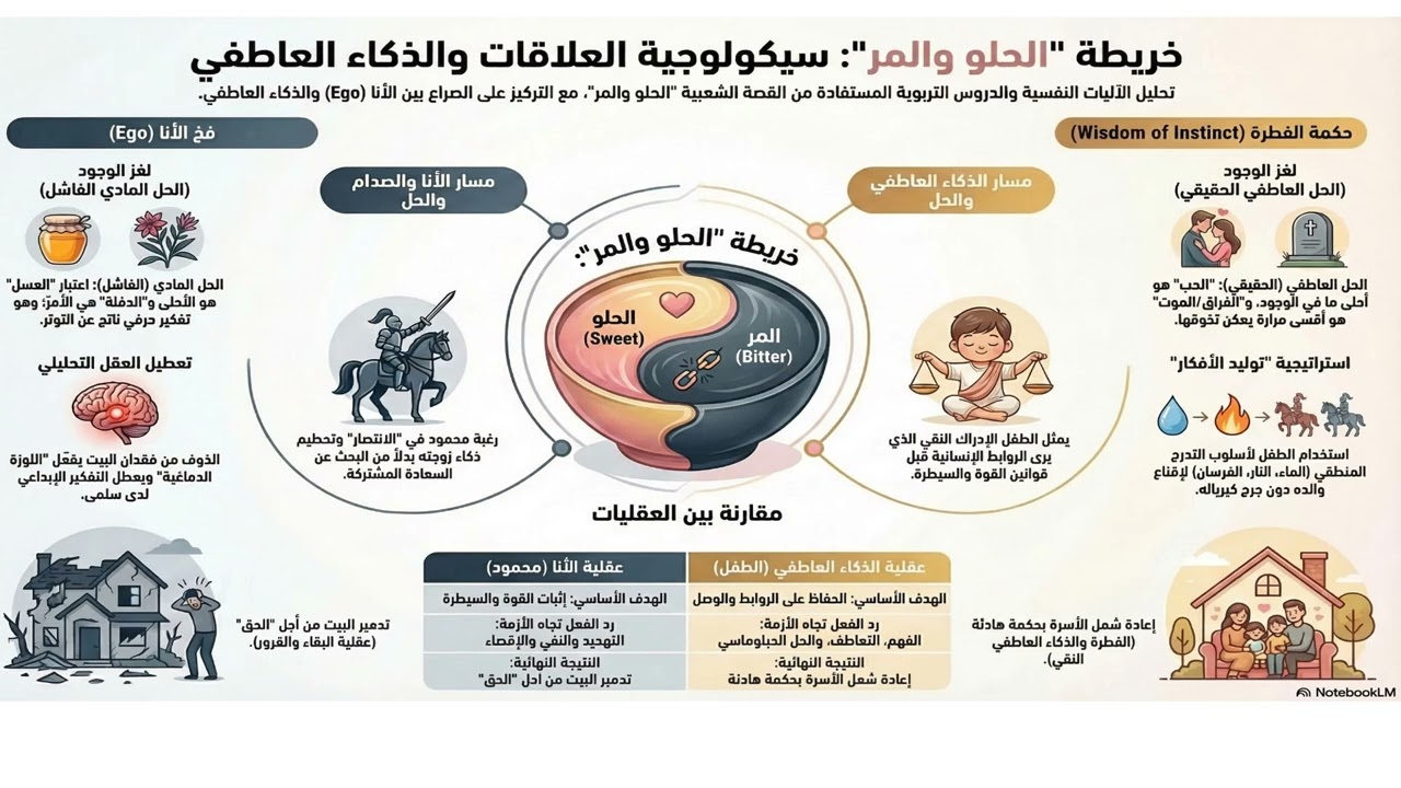التعلمية - قراءة نفسانية تربوية  بالذكاء الاصطناعي لحكاية الحلووالمر من طرف نعيمة محايلية -