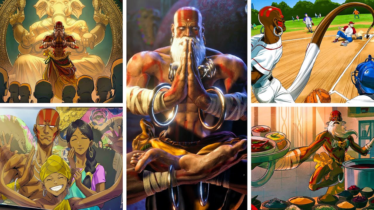 Street Fighter 6 World Tour - All Dhalsim Cutscenes, Dialogues & Arts (Max lvl + Bond)