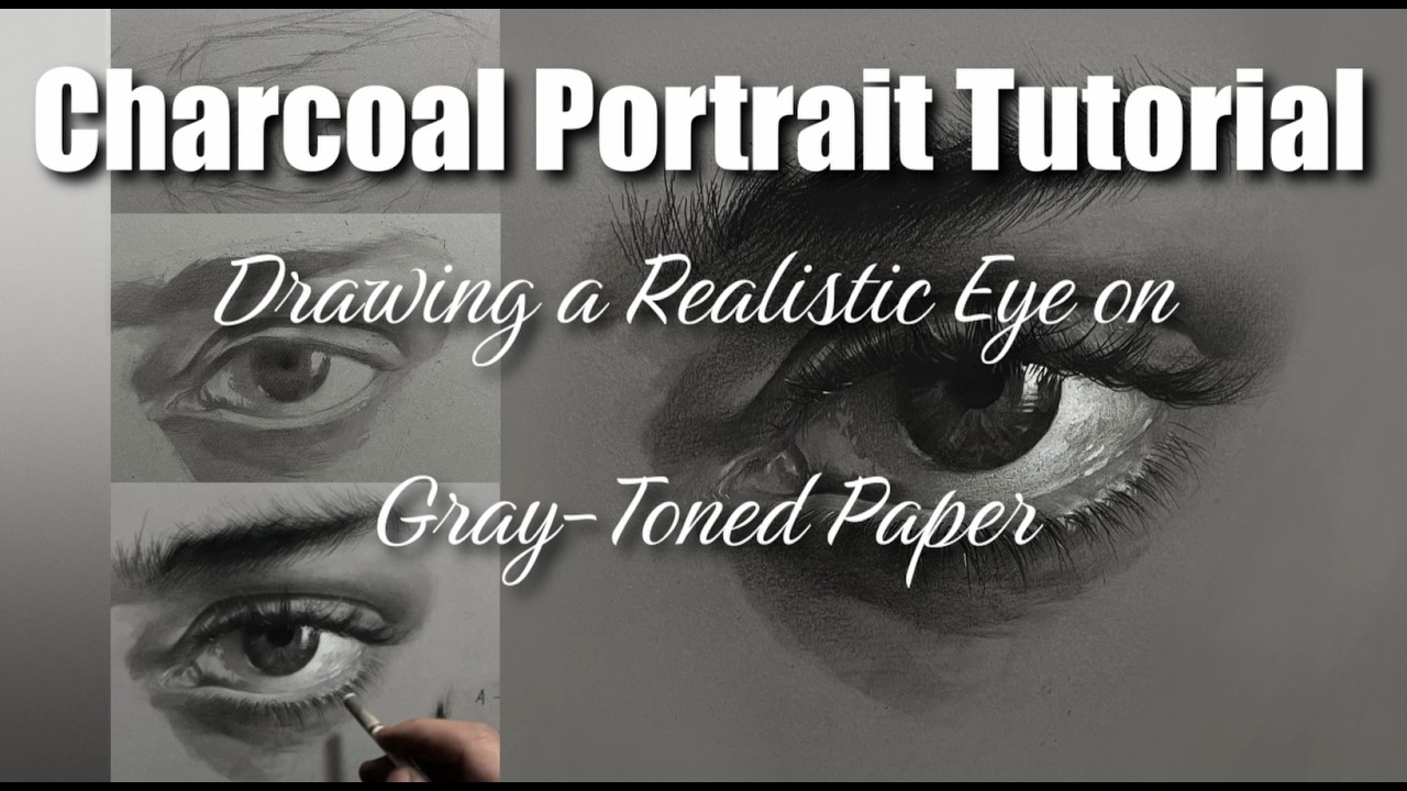 Charcoal Portrait Tutorial |✍️How to Draw  Realistic Eye #charcoaldrawing   #artinstructor  #sketch