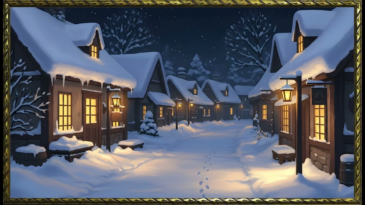 Serene Winter Field in Vintage Tones | Gold Frame TV Art | Art Screensaver for TV | Wall Art