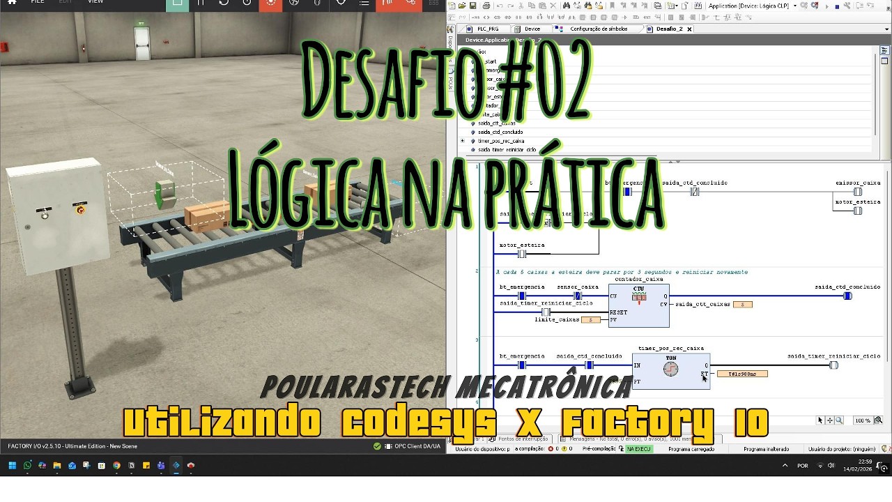 Lógica na Prática #02: Contador de Produção​ no Codesys + Factory IO (Desafio 2) - PoularasTech 🚀