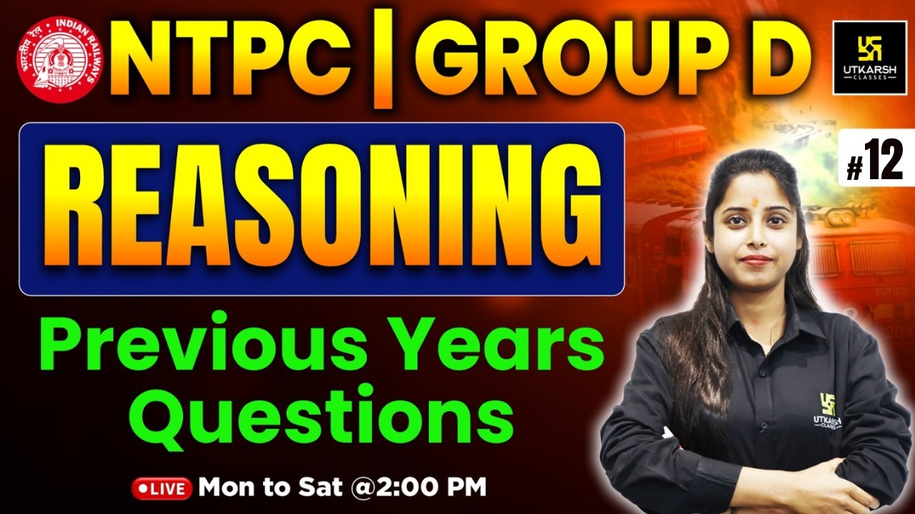 RRB Previous Year Questions | #12 | RRB NTPC | RRB Group D | RRB Reasoning PYQs | Priya Ma'am