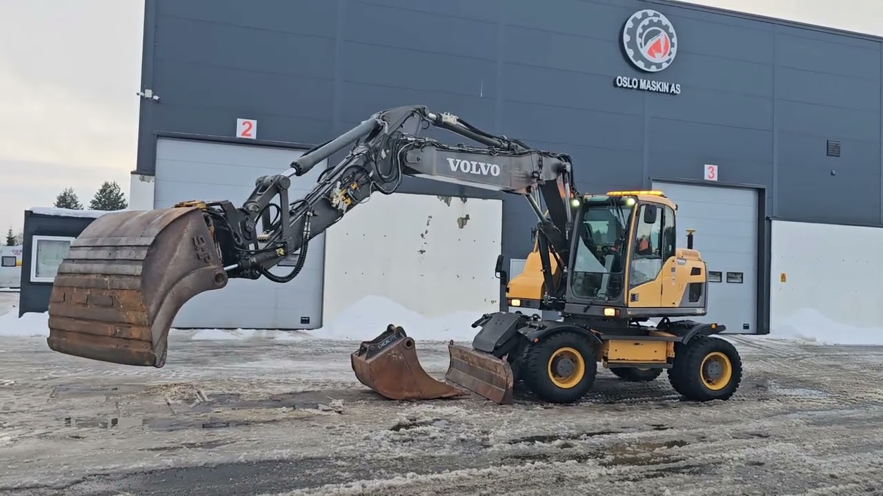 Volvo EW160 D, 2012 Mod, Rototilt, 2 Skuffer, Sentralsmøring. 