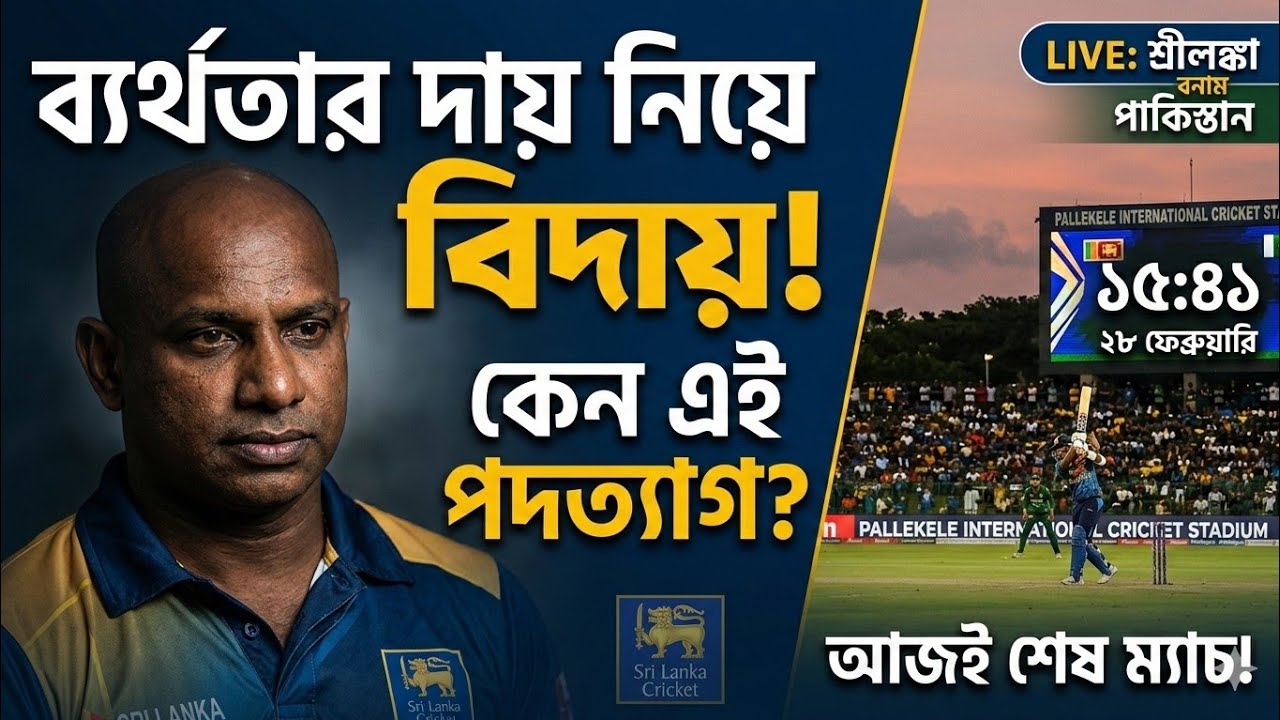 কেন মাঝপথেই পদত্যাগ করলেন সনাথ জয়াসুরিয়া |  Pakistan vs Sri Lanka cricket world cup news 