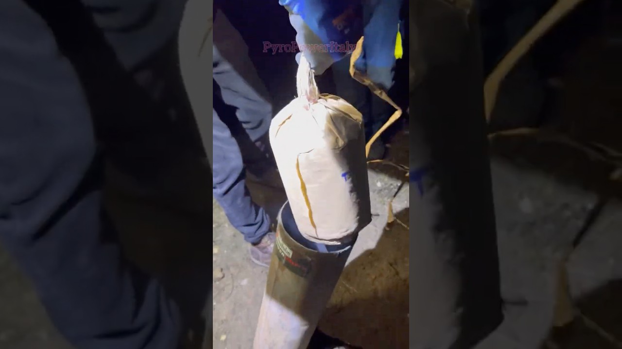 160mm Italian Cylinder Shell - Stutata del 16 a 3 Intrecci 🇮🇹 #capodanno #firework #pyro #vuurwerk