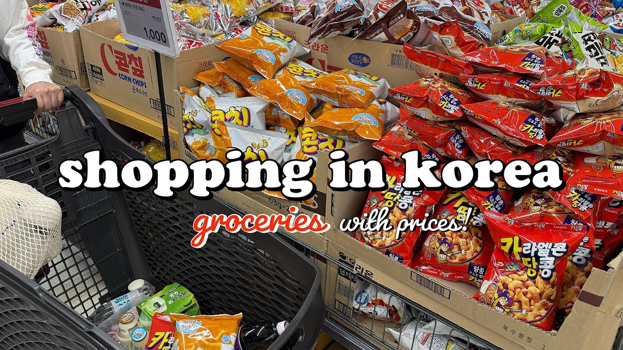 shopping in korea vlog 🇰🇷 supermarket food with prices 🍔 cooking & snacks unboxing