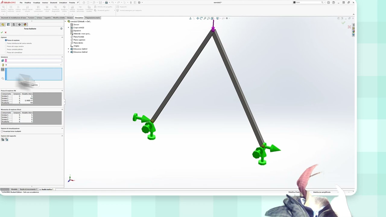 😍  #solidworks #simulation #cswa #esercizio002 #incastro