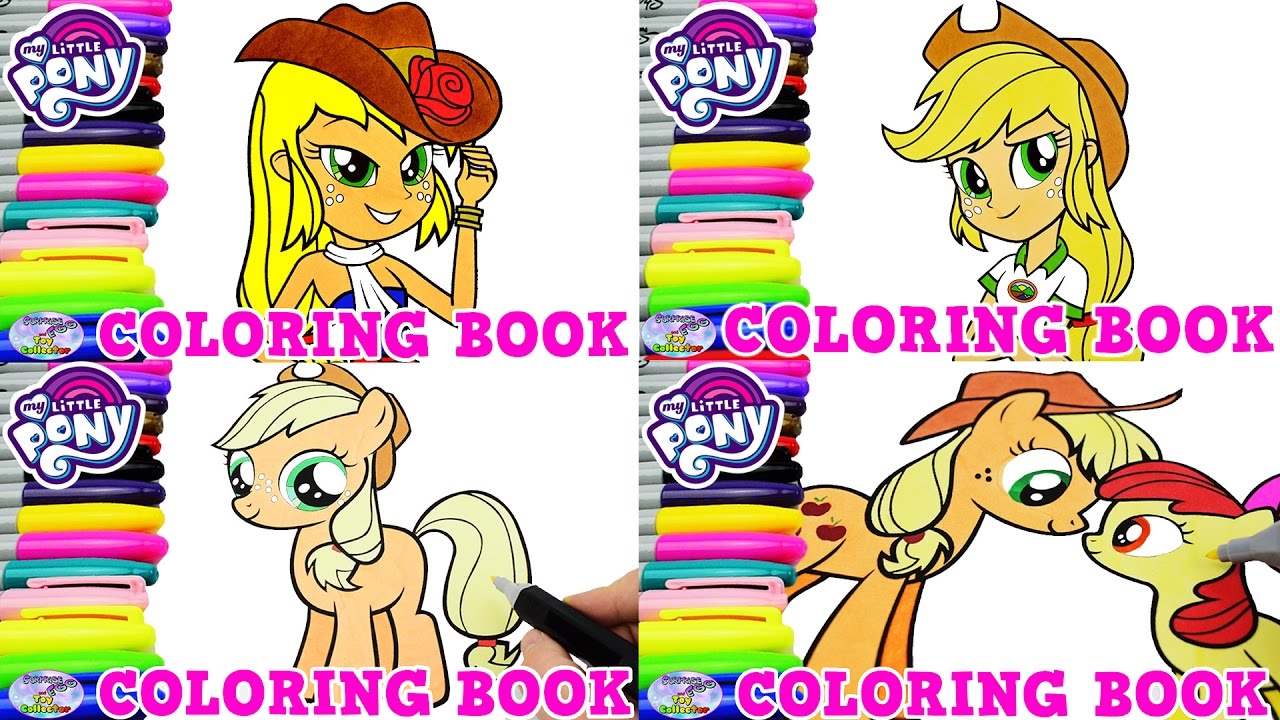 My Little Pony Coloring Book Applejack Compilation Episode Surprise Egg and Toy Collector SETC