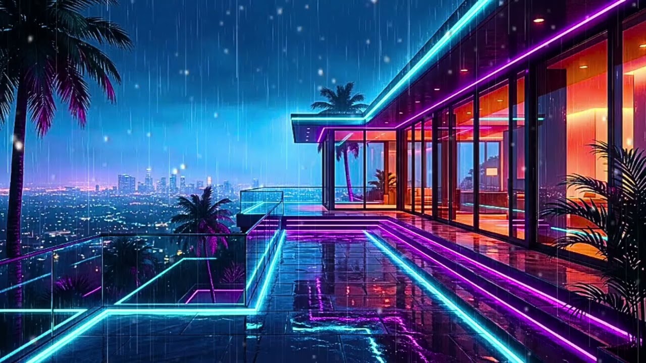 Rainy Neon Hills in Los Angeles 🌧️ | Chill Lo-Fi Beats for Focus & Late Night Work