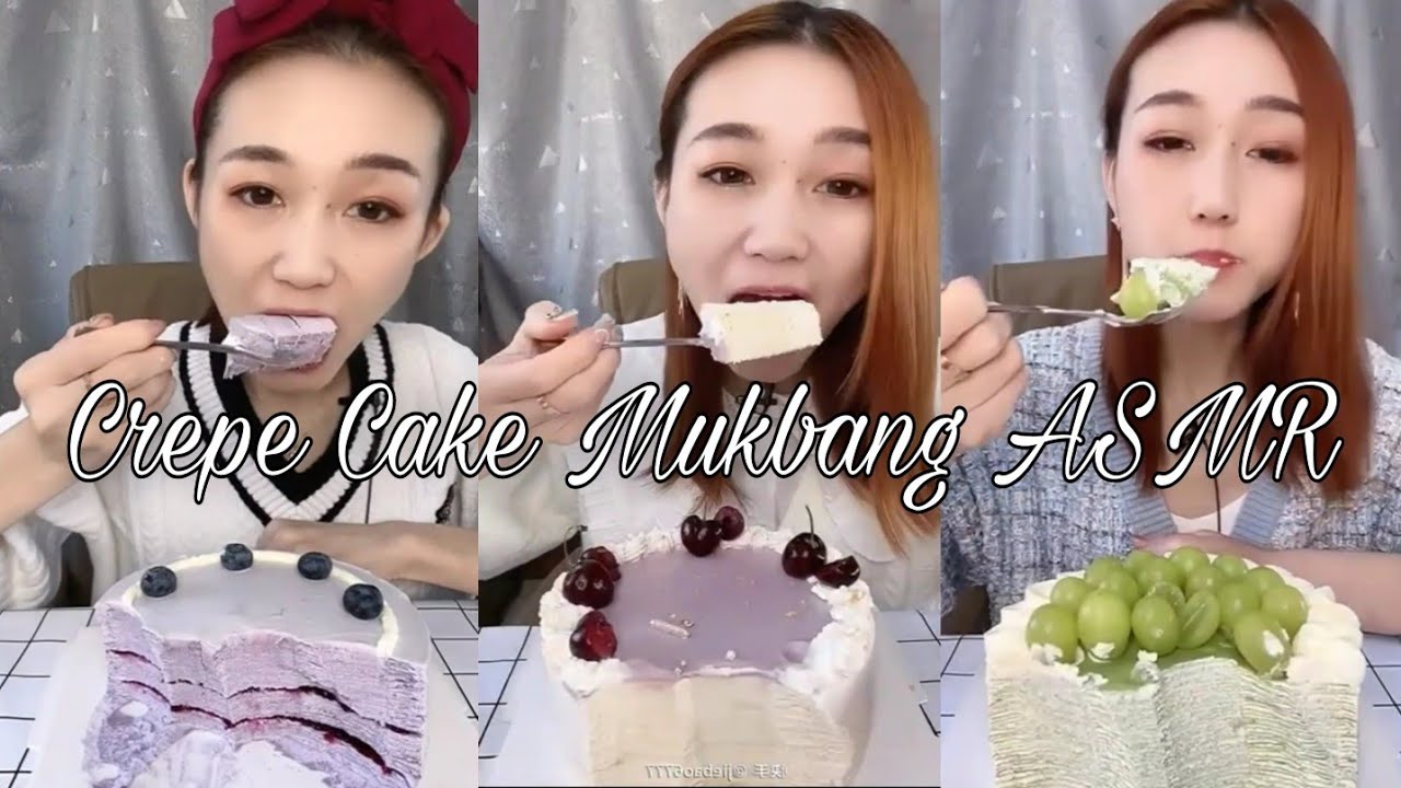 ASMR Crepe Cake Dessert | 千层蛋糕 | 크레이프 케이크 | クレープケーキ | Mukbang Sweet | #23 HoneyDethTv