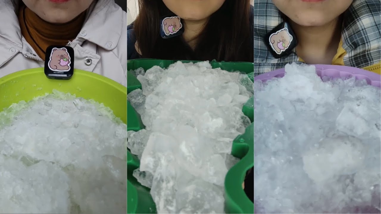 White Ice Eating ASMR | Crushed Ice | Ice Eating 