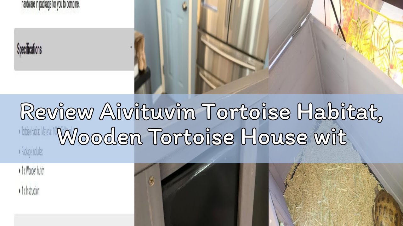 Review Aivituvin Tortoise Habitat, Wooden Tortoise House with Detachable Legs, Turtle Cage Reptile T