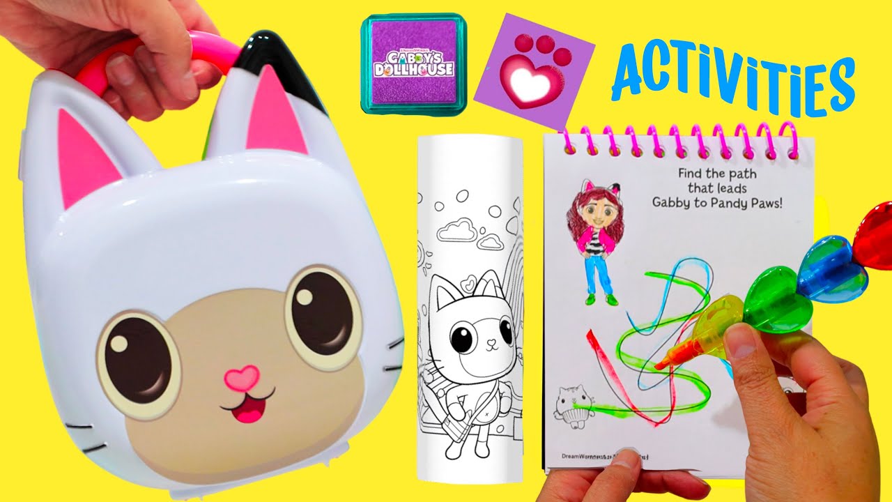 Gabby's Dollhouse Activities for Kids with Pandy Paws Case | Puzzles Coloring and More