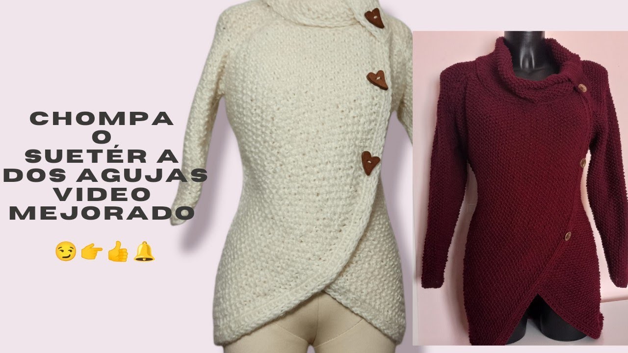 Como tejer semicurva a dos agujas,chompa o suetér con semicurvas 😏👉👍👉🔔
