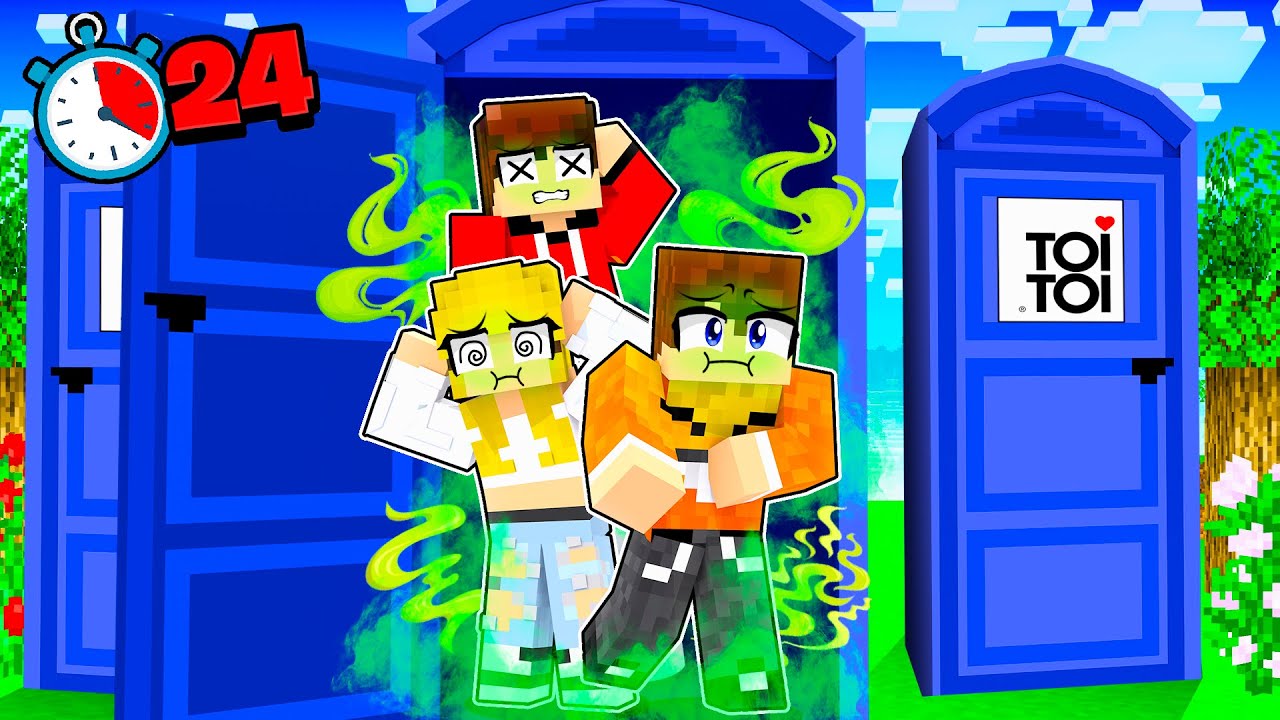 ZAMKNĄŁEM PRZYJACIÓŁ W TOI TOIU NA 24 GODZINY w Minecraft!