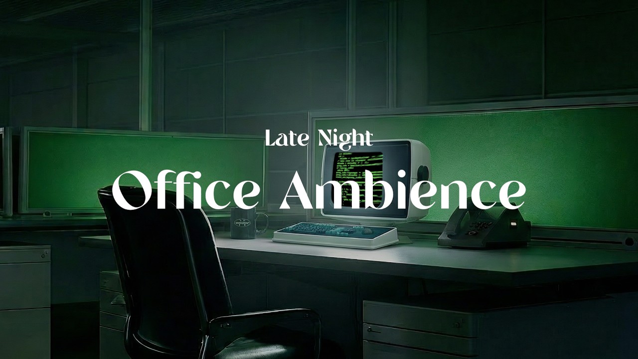 3AM Corporate Office Ambience 🌙 Minimal & Retro Aesthetic (Typing, Printers, Server Hum) 3 Hours
