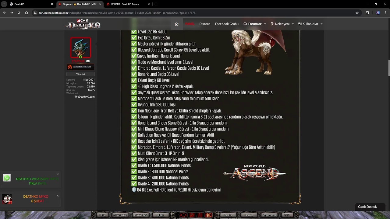 #DEATHKO ASCEND 6 ŞUBAT  22:00 ( LegenDisRylai )
