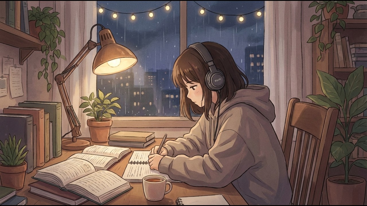 rainy night lofi 🌧️ relaxing beats for studying and focus