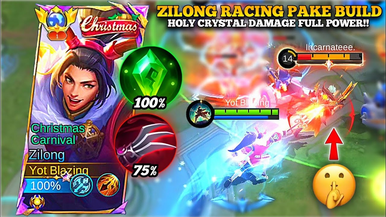 ZILONG RACING PAKE HOLY CRYSTAL SEENAK INIKAH?!! DAMAGE FULL POWER!!!😱