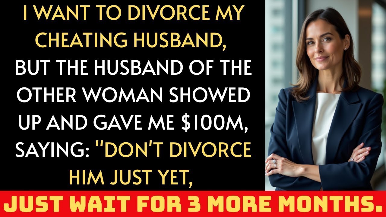 Preparing To Divorce My Cheating Husband His Mistress's Spouse Appeared Gave Me $100M Saying........