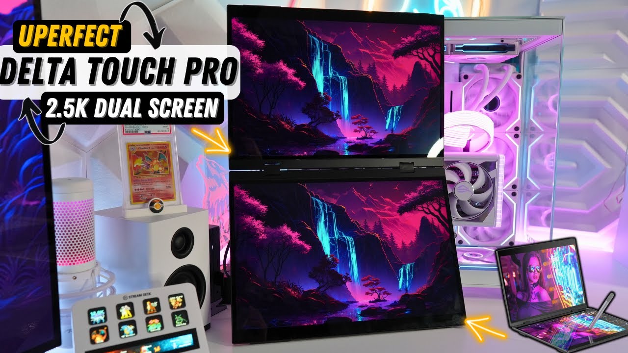 Amazing Dual Screens ! UPERFECT Delta Pro Touch 16-inch 120Hz Dual Touch Screen Portable Monitor