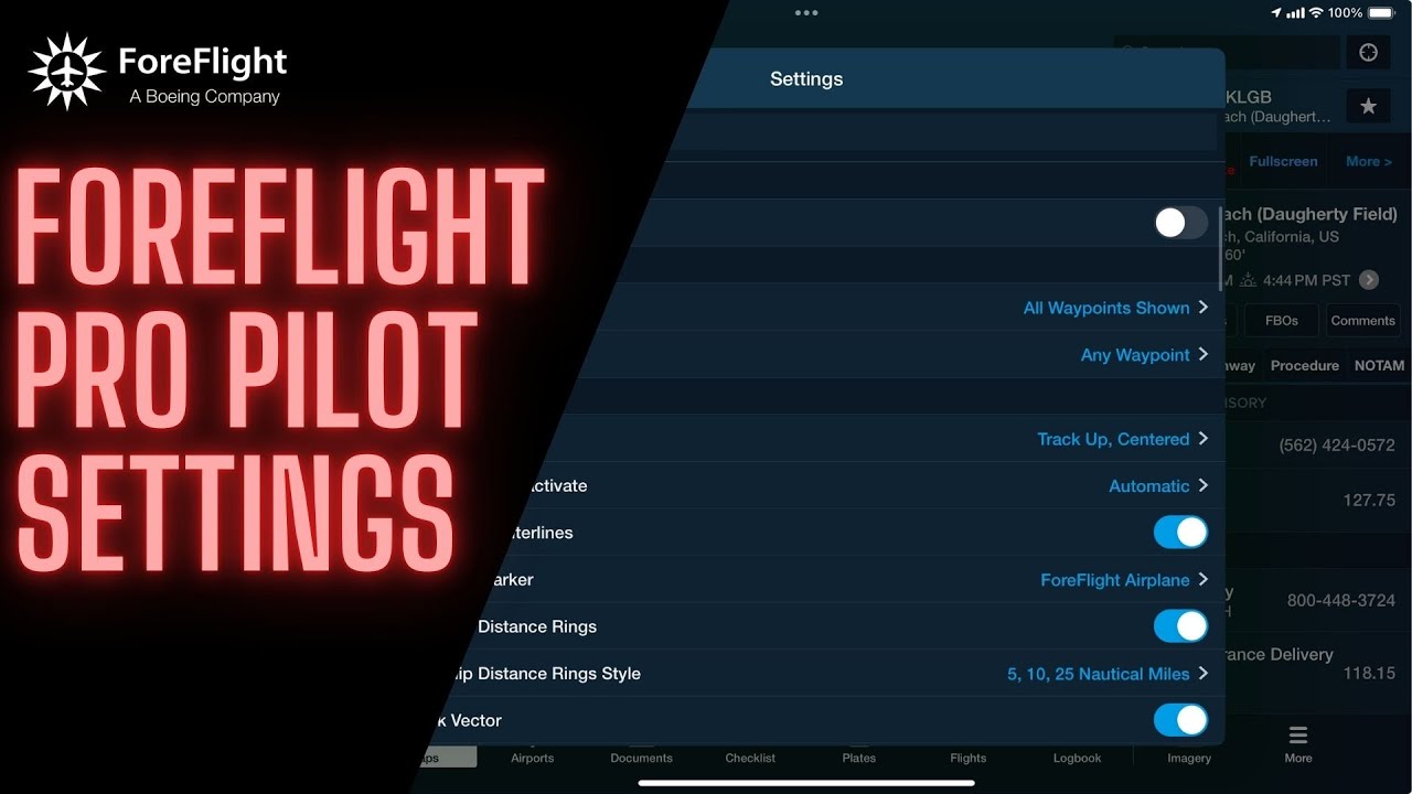 Foreflight Settings Overview
