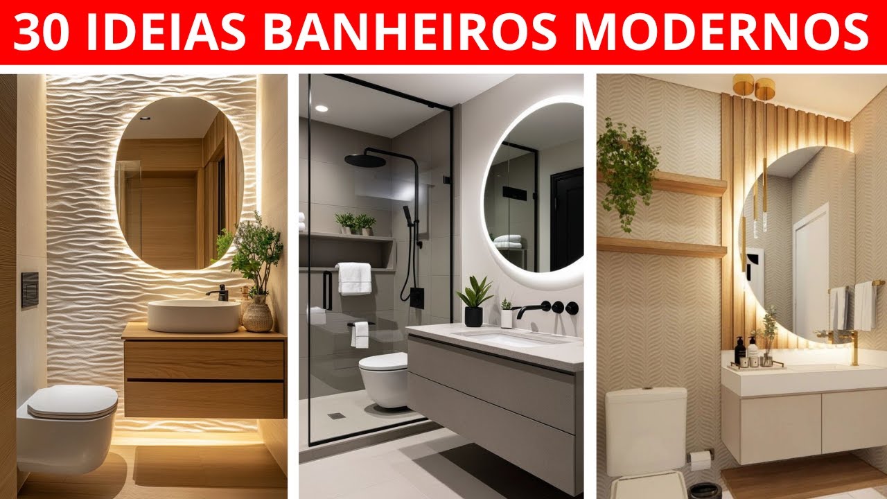 30 IDEIAS DE DECORA&Ccedil;&Atilde;O PARA BANHEIROS MODERNOS 2025 | Decora&ccedil;&atilde;o de Banheiro Moderno 2025